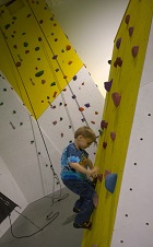 Indoor Rock wall climbing